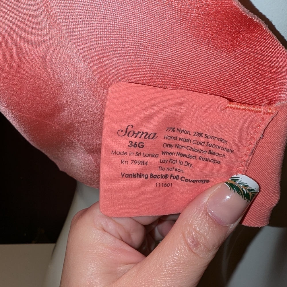 Coral color bra - Picture 3 of 4